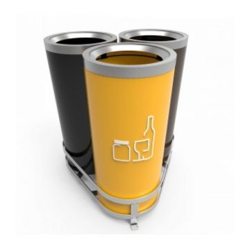 AARHUS B Cosuri de gunoi moderne de reciclare 3x50L  pentru birouri sau zonele urbane