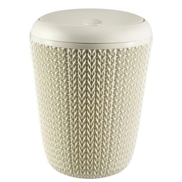 Coș de gunoi alb pentru baie Curver Knit, 7 l Coș de gunoi alb pentru baie Curver Knit, 7 l