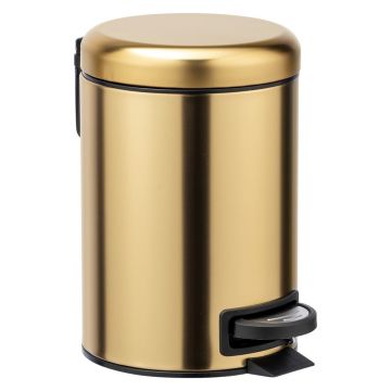 Coș de gunoi auriu cu pedală din oțel inoxidabil 3 l Leman – Wenko Coș de gunoi auriu cu pedală din oțel inoxidabil 3 l Leman – Wenko
