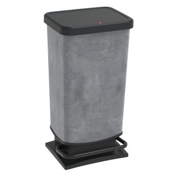 Coș de gunoi cu pedale gri din plastic reciclat 40 l Paso - Rotho Coș de gunoi cu pedale gri din plastic reciclat 40 l Paso - Rotho