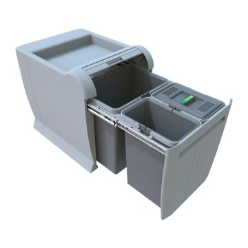 Coș de gunoi de plastic pentru deșeuri selecționate/încorporat 18 + 8 + 8 l City - Elletipi Coș de gunoi de plastic pentru deșeuri selecționate/încorporat 18 + 8 + 8 l City - Elletipi