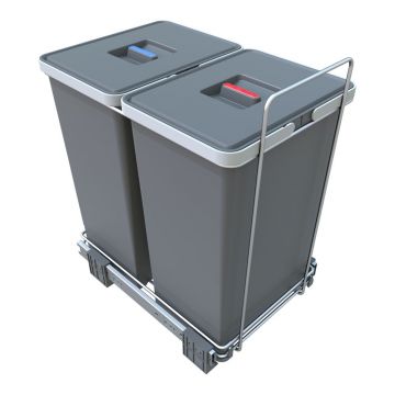 Coș de gunoi de plastic pentru deșeuri sortate/încorporat 24 + 24 l Ecofil - Elletipi Coș de gunoi de plastic pentru deșeuri sortate/încorporat 24 + 24 l Ecofil - Elletipi