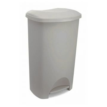 Coș de gunoi grej cu pedală din plastic 50 l – Addis