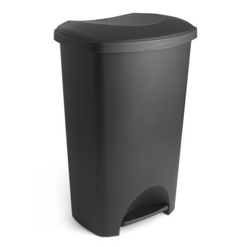 Coș de gunoi negru cu pedală din plastic 50 l – Addis