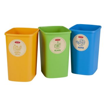 Coșuri de gunoi 3 buc. de reciclat din plastic 9 l Eco – Curver Coșuri de gunoi 3 buc. de reciclat din plastic 9 l Eco – Curver