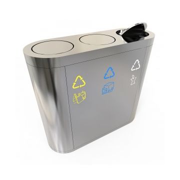 COPENHAGEN A Concept modern de cosuri pentru colectare selectiva; 2  3 sau 4x40L  otel inoxidabil