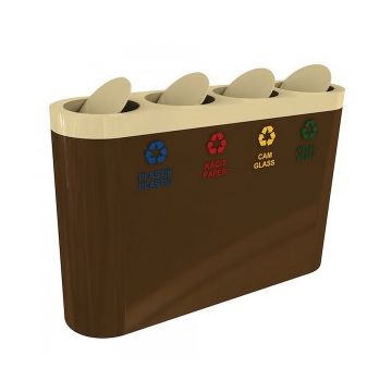 COPENHAGEN B Cosuri pentru colectare deseuri pentru zonele publice; 4x40L  metalic  124x33x80 cm