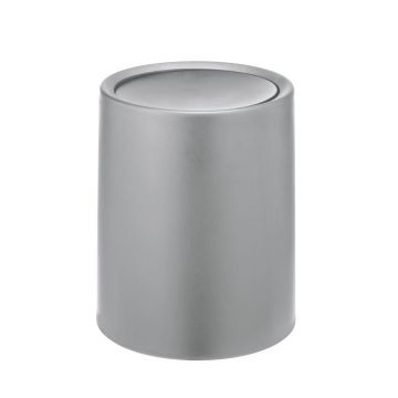 Cos de gunoi cu capac batant, Wenko, Atri, 6 L, 21 x 25.5 x 21 cm, polipropilena, gri