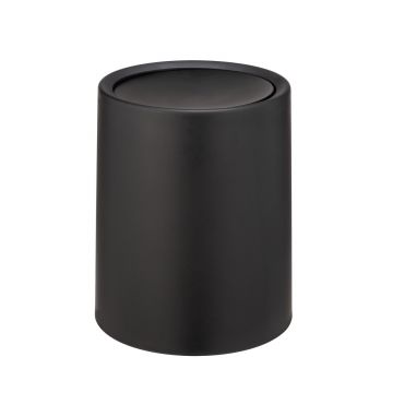 Cos de gunoi cu capac batant, Wenko, Atri, 6 L, 21 x 25.5 x 21 cm, polipropilena, negru