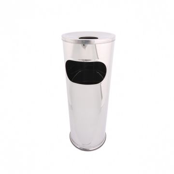 Cos de gunoi cu scrumiera inox  diametru 14cm