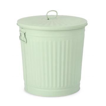 Cos de gunoi London, Bizzotto, Ø36 x 37 cm, 35L, zinc galvanizat, verde sage