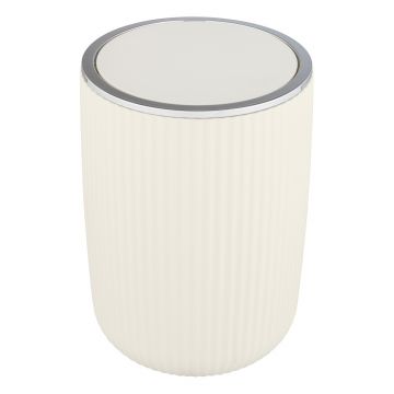 Cos de gunoi, Wenko, Agropoli L, 5.5 L, 19 x 27 x 19 cm, plastic, crem