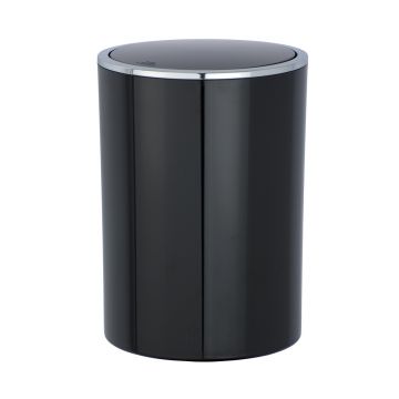 Cos de gunoi, Wenko, Inca, 5 L, 18.5 x 25.5 cm, plastic, negru