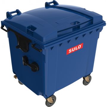 Eurocontainer albastru din material plastic  cu capac plat  SULO  1100 L  - Transport Inclus
