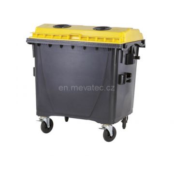 Eurocontainer din plastic  1100L  capac plat  galben  fara inchizatoare - colectare plastic SULO - Transport Inclus