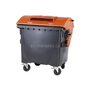 Eurocontainer din plastic  1100L  capac rotund  inchizatoare pentru capac - colectare ambalaje- Transport Inclus