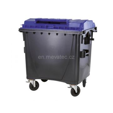 Eurocontainer plastic  1100L  capac plat  albastru  fara inchizatoare - colectare hartie SULO - Transport Inclus