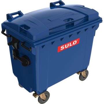 Eurocontainer plastic  660 L  albastru  capac plat Europlast - Transport Inclus
