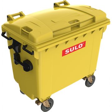 Eurocontainer plastic  660 L  galben cu capac plat Europlast- Transport Inclus
