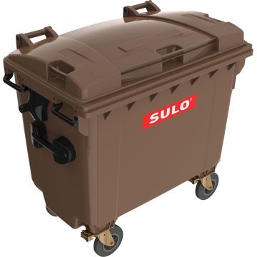 Eurocontainer plastic  660 L  maro  capac plat  Europlast - Transport Inclus