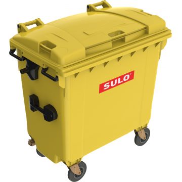 Eurocontainer plastic  770L  galben  capac plat - Transport Inclus
