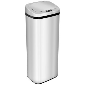 Cos de gunoi cu senzor si infrarosu,din inox HOMCOM, 50L | Aosom Romania