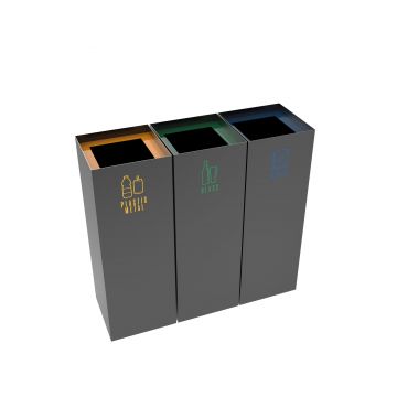 MEDELE PC 3x60L Cosuri din metal vopsit in camp electrostatic  pentru colectarea selectiva a deseurilor