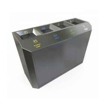 STOCKHOLM A Insula pentru colectare selectiva  inox  3x55L