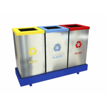 ZUG A Cosuri din otel inoxidabil pentru colectare selectiva 3x54L  cu design atractiv