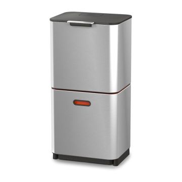 Coș de gunoi argintiu de reciclat din oțel 60 l Totem Max – Joseph Joseph Coș de gunoi argintiu de reciclat din oțel 60 l Totem Max – Joseph Joseph