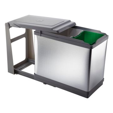 Coș de gunoi de plastic pentru deșeuri selecționate/încorporat 16 + 10 l Tower - Elletipi Coș de gunoi de plastic pentru deșeuri selecționate/încorporat 16 + 10 l Tower - Elletipi