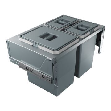 Coș de gunoi gri de reciclat/ încorporat din plastic 42 l Block U-Sink 2.0 – Elletipi Coș de gunoi gri de reciclat/ încorporat din plastic 42 l Block U-Sink 2.0 – Elletipi