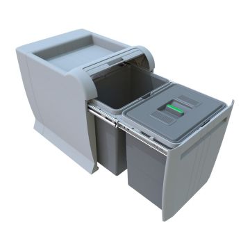 Coș de gunoi încorporat pentru deșeuri sortate 18 + 18 l City – Elletipi Coș de gunoi încorporat pentru deșeuri sortate 18 + 18 l City – Elletipi