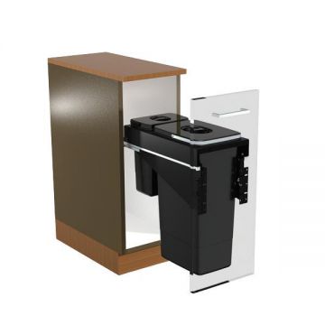 Cos de gunoi incorporabil Front 30 cu un compartiment de 26 litri si un compartiment de 7 litri