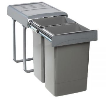 Cos de gunoi  Mega incorporabil, colectare selectiva,  cu 2 compartimente x20 litri - Maxdeco