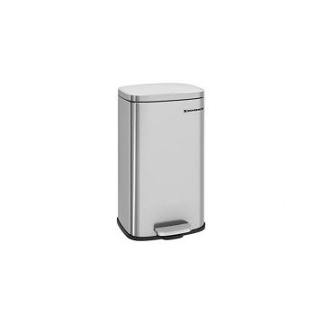 Cos de gunoi pentru bucatarie, Songmics, 30L, Soft Close, Silver