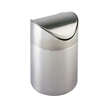 Cos de gunoi pentru cosmetice, Wenko, Otranto, 3 L, inox, gri
