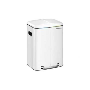 Cos de reciclare, Songmics, 2 x 20L, Alb, LTB40WT, Soft-Close