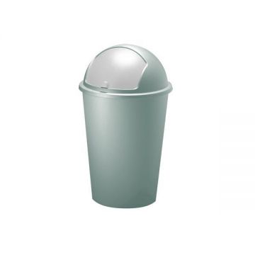 Cos gunoi cu capac glisant, Plastic, Verde, 50 L