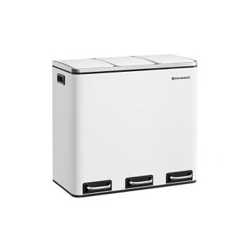 Cos pentru reciclare, 3 x 18L, Soft-Close, Alb, LTB54WT, 61 x 31 x 56 cm
