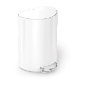 Coș de gunoi alb cu pedală din metal 6 l – simplehuman Coș de gunoi alb cu pedală din metal 6 l – simplehuman