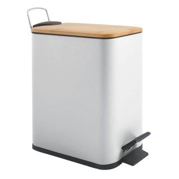 Coș de gunoi alb cu pedală din oțel 5 l Erik – Spirella
