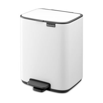 Coș de gunoi alb cu pedală din oțel 7 l Bo – Brabantia