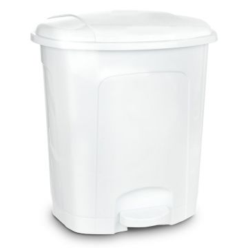 Coș de gunoi alb cu pedală din plastic 30 l – Orion Coș de gunoi alb cu pedală din plastic 30 l – Orion