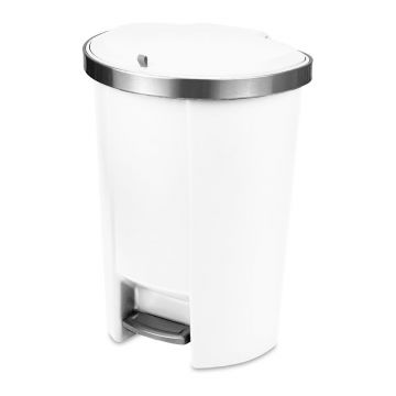 Coș de gunoi alb cu pedală din plastic 50 l – Addis Coș de gunoi alb cu pedală din plastic 50 l – Addis