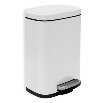 Coș de gunoi alb mat cu pedală din oțel 5 l Akira – Spirella Coș de gunoi alb mat cu pedală din oțel 5 l Akira – Spirella