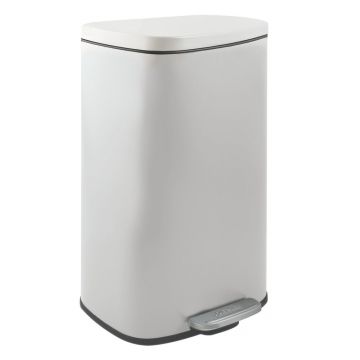 Coș de gunoi alb mat cu pedală din oțel 50 l Akira – Spirella Coș de gunoi alb mat cu pedală din oțel 50 l Akira – Spirella