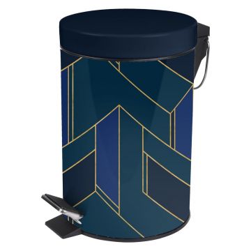 Coș de gunoi albastru închis cu pedală din metal 3 l Achille – douceur d'intérieur Coș de gunoi albastru închis cu pedală din metal 3 l Achille – douceur d'intérieur