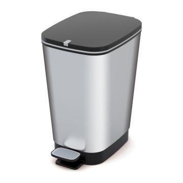 Coș de gunoi argintiu cu pedală din plastic 25 l Chic Bin – KIS Coș de gunoi argintiu cu pedală din plastic 25 l Chic Bin – KIS
