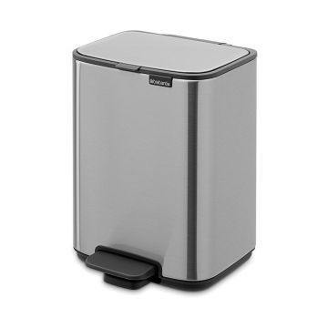 Coș de gunoi argintiu mat cu pedală din oțel 4 l Bo – Brabantia